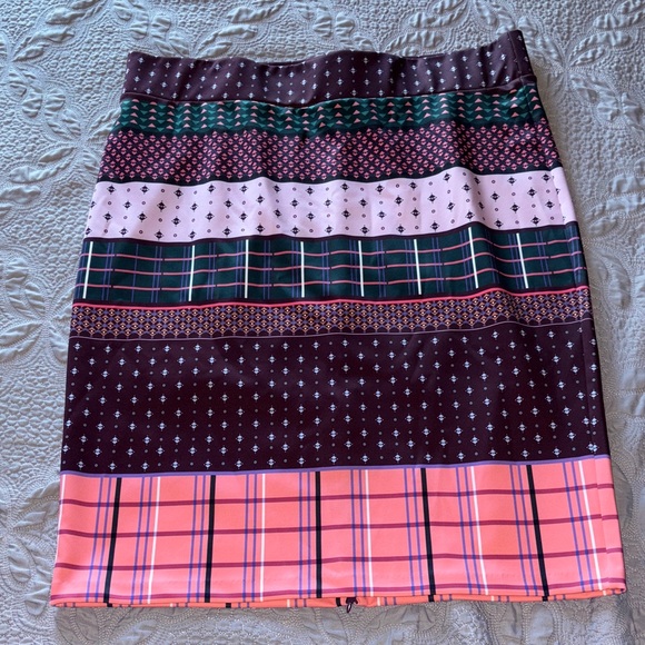 Eloquii Patchwork Print Pencil Bodycon Skirt Size 22 Pink Burgundy Plus Size - Picture 13 of 13